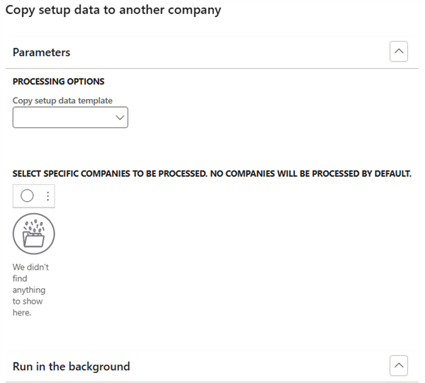Copy Setup Data to Another Company